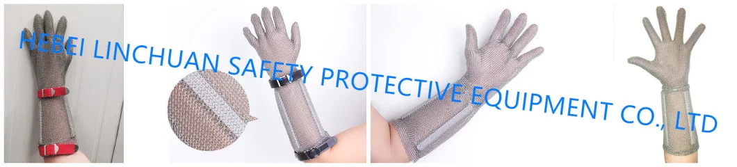 Long Stainless Steel Mesh Glove/ Chainmail Glove/Metal Mesh Glove/Butcher Glove 316 Cut Level 5 ANSI Chainmail Mesh Cut Resistant Protective Safety Gloves